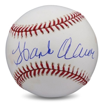 Hank Aaron Single Signed Baseball PSA Graded 9.5 !